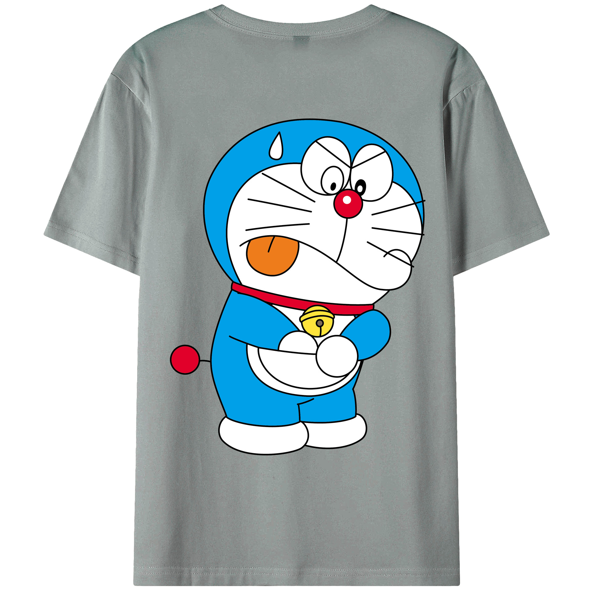 （画像用） ドラえもん Doraemon 綿100％ メンズ半袖Tシャツ（バックプリント） 通気性